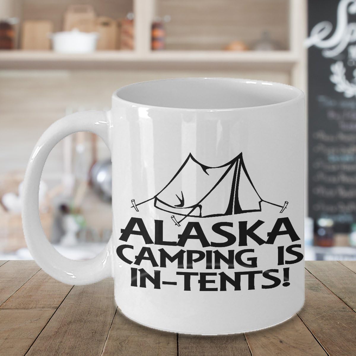 CAMP COUNSELOR GIFTS ~ Alaska camping equipment funny fathers day unique gift ideas gifts for men/women/Dad/kids/boys/Mom/Grandma/Grandpa/her/him White fun classic VW camper style coffee Tea Cup 11 Oz image 2