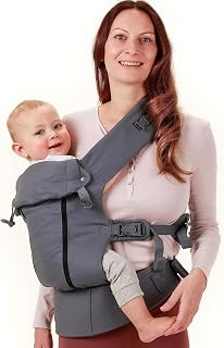 Beco 8 Babytrage Neugeborene ab Geburt bis Kleinkind - Cool Hybrid Baby Trage mit verstellbarem Sitz - Babytrage ab Geburt - Ergonomischer Baby Tragegurt & Baby Carrier - 3-20 kg (Dunkelgrau)