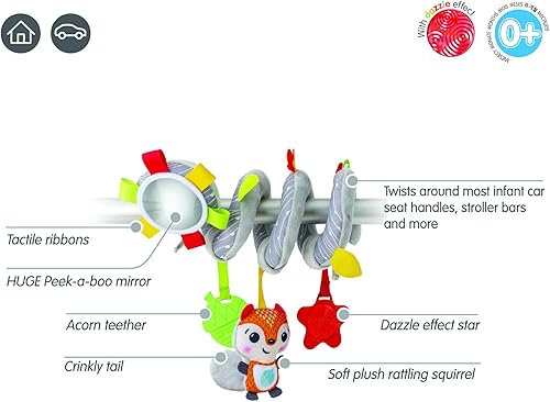 Miniatura 2 de BENBAT Juguete de peluche en espiral, accesorio divertido para el asiento del automóvil y el cochecito, etc. Juguetes de traqueteo colgantes,