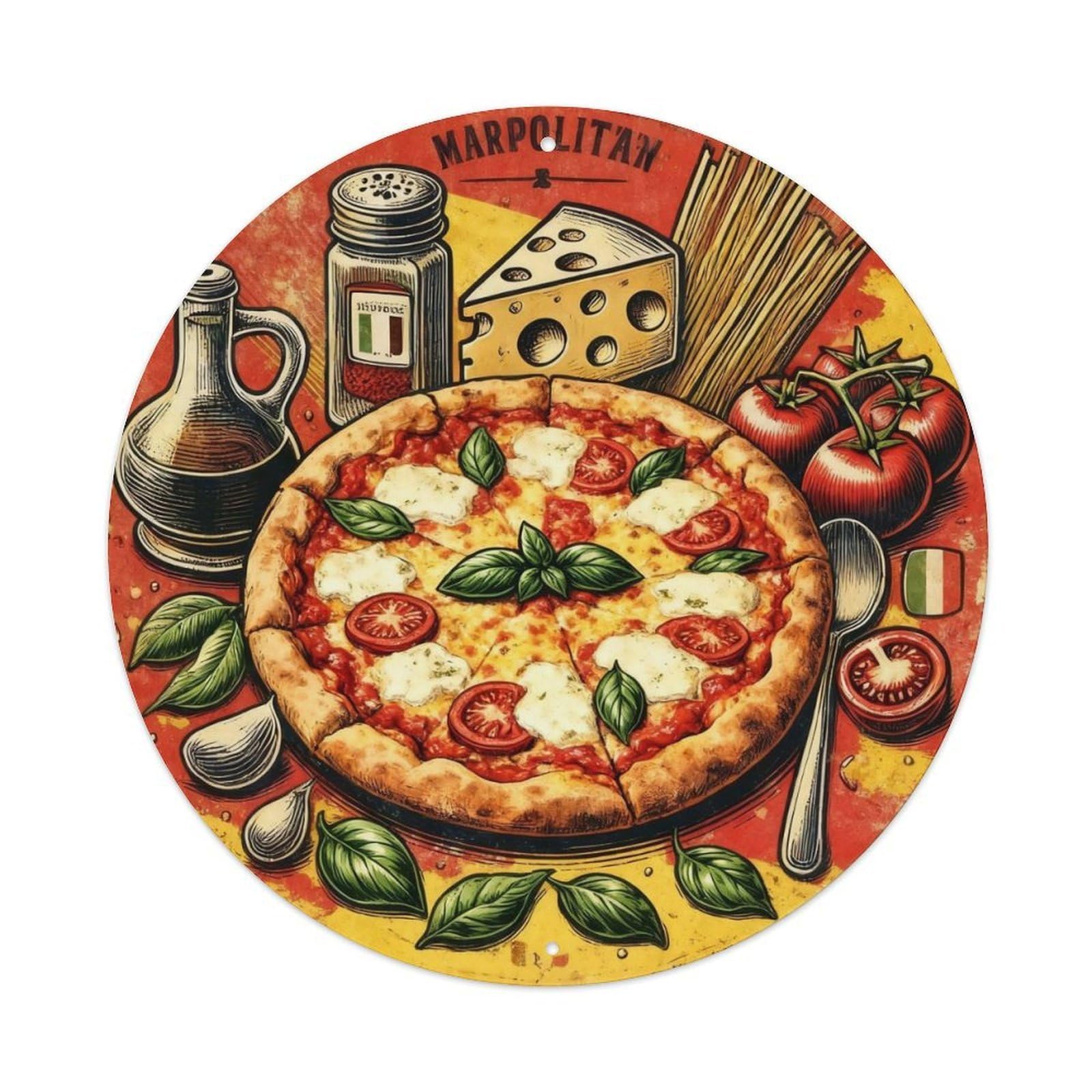 Neapolitan Margherita Retro Tin Sign Metal Tin Sign Plaque