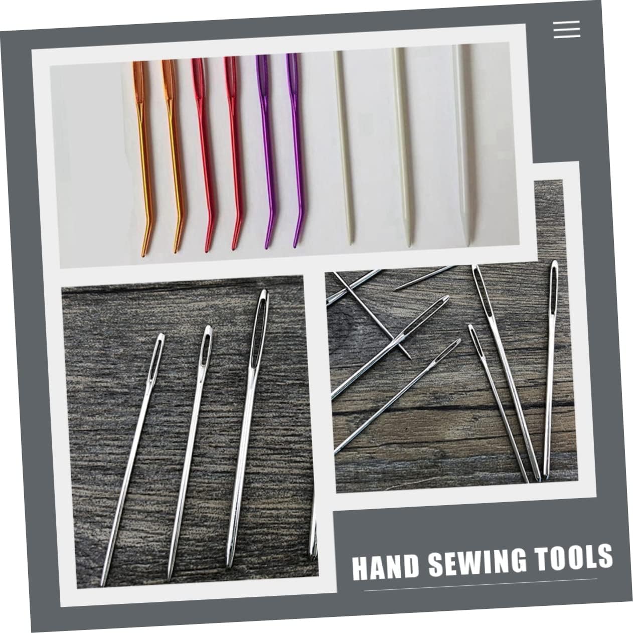 1Set Sewing Needle Set Large Eye Hand Sewing Needles with Threaders for DIY Crafts Ergonomic Design for Comfortable Use for Quilting and Yarn Projects