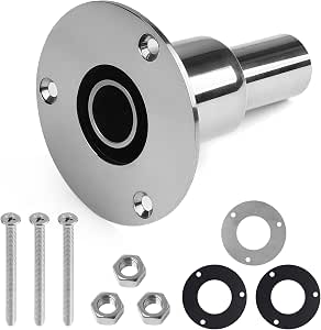 Durch-Rumpf-Auspuffanschluss 24 Mm – 316 Edelstahl, Spiegelpoliert, Inkl. Dichtungen & Schrauben, Für Yachten & Dieselheizungen (Webasto/Eberspächer)