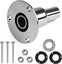 EXLECO Diesel Auxiliary Heater Pipe Exhaust for 24 mm Exhaust Hose, Through Hull Exhaust Skin Adjustment, Stainless Steel 316 Ship Exhaust Pipe Exhaust, Diesel Heating Accessories for Truck, Boat, Car