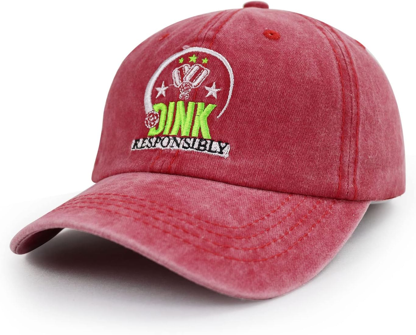 Dink Responsibly Pickleball Hat for Men Women, Funny Pickleball Balls Gifts, Adjustable Embroidered Baseball Cap image 2