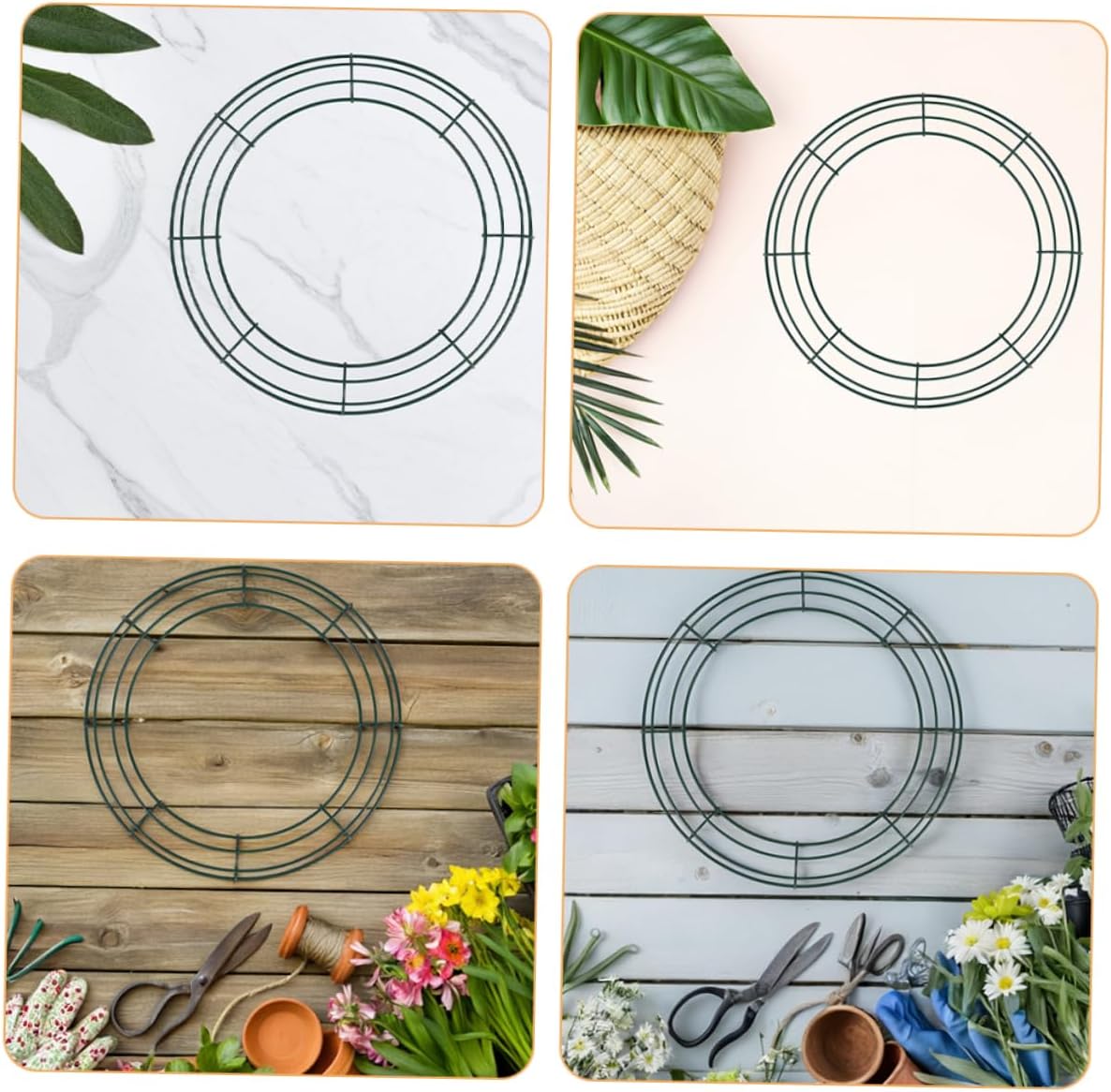 2pcs Round Iron Wreath Hoops Xmas Holiday Wreath Making Kit