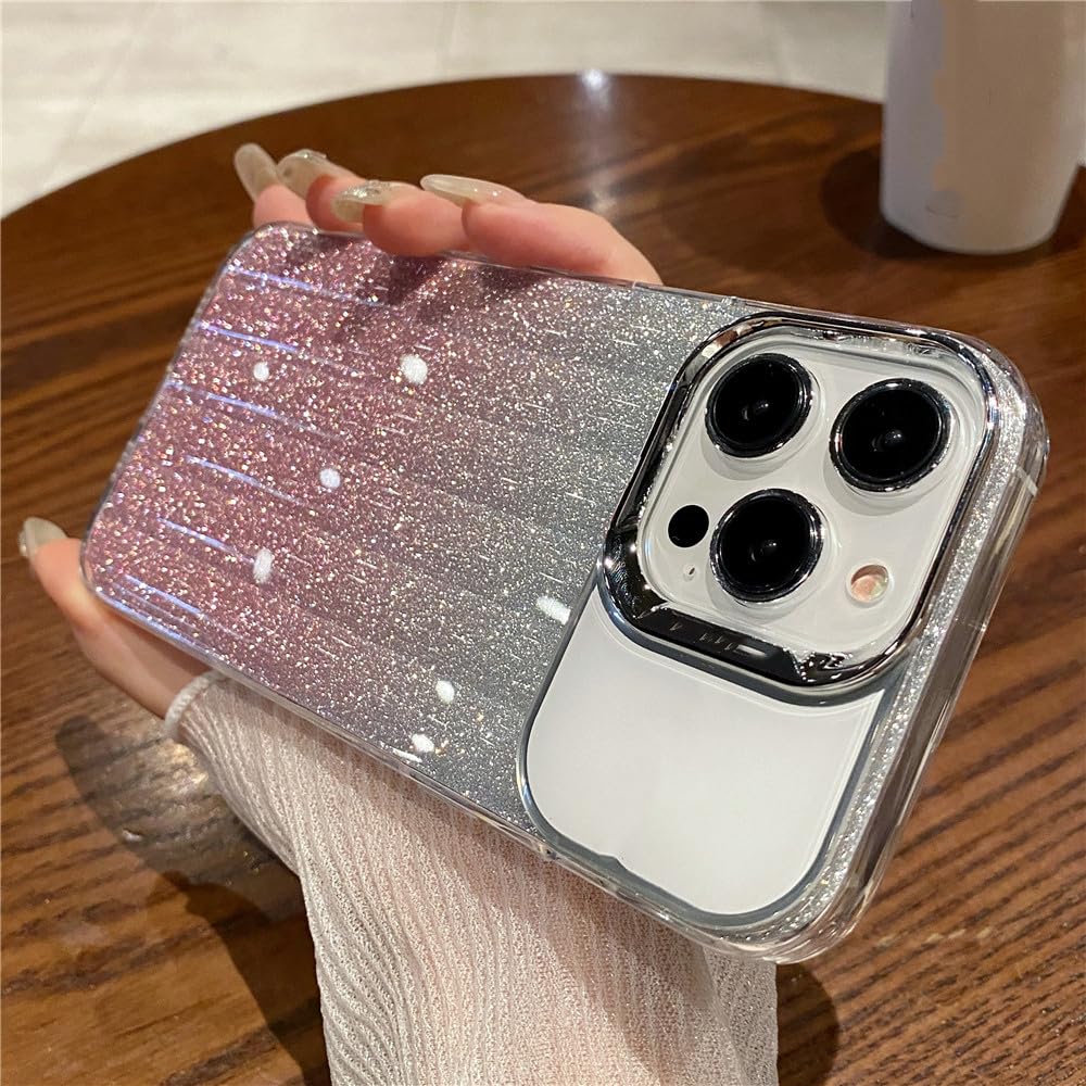 Coque de téléphone Transparente Rose à Paillettes pour iPhone 12 Pro Max - 8