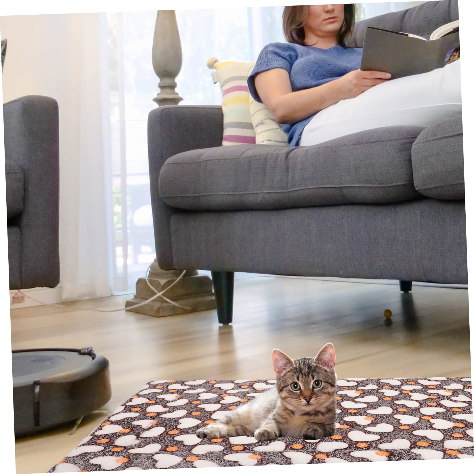 ERINGOGO Comfortable Pet Sleeping Nest Cushion Winter Warm Blanket for Dogs Cats Soft Portable Mat for Home Travel