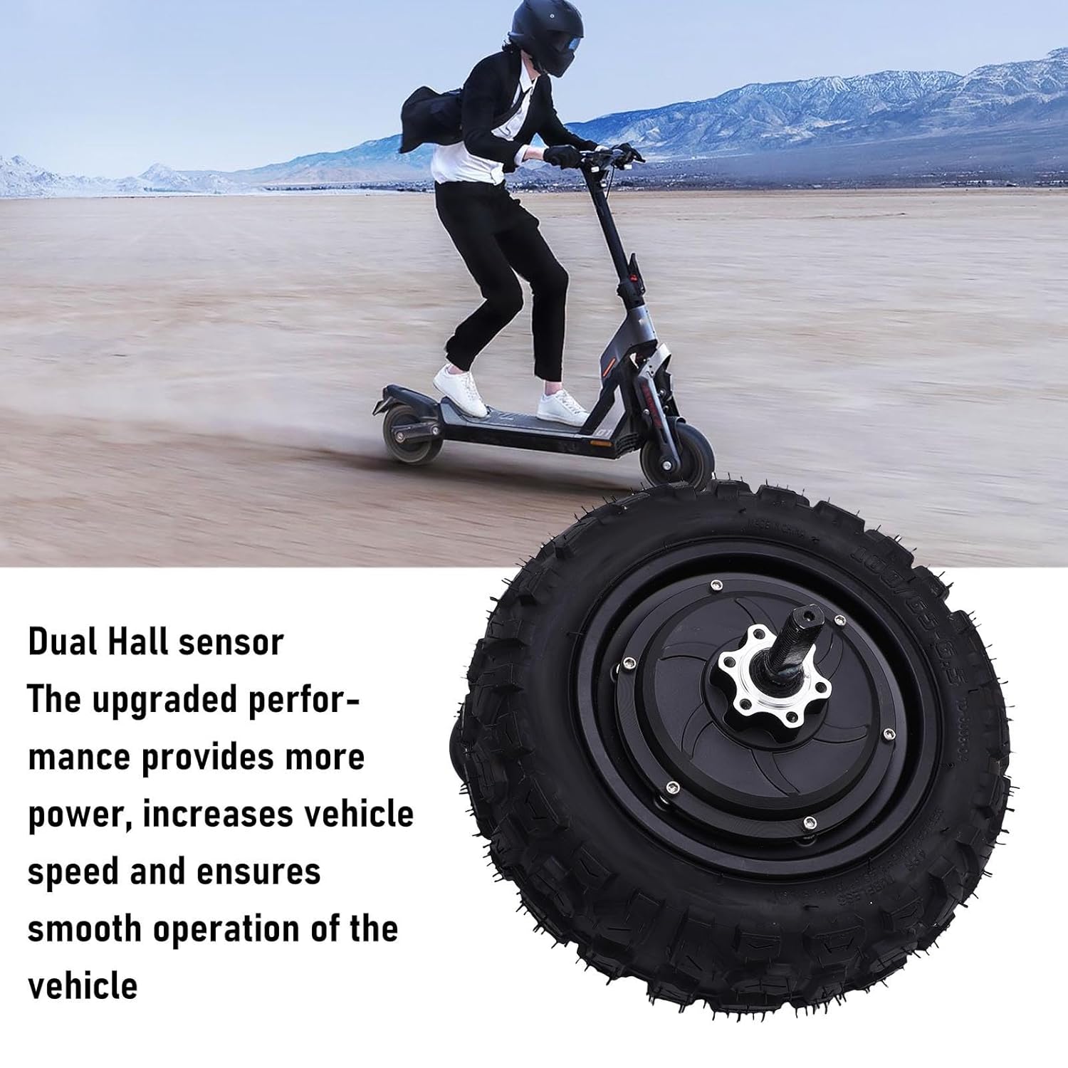 11 Inch Wheel Hub Motor Double Hall 48V-72V 2000W-5000W High Power Brushless Vacuum Tire Hub Motor for Electric Motorcycle Scooter