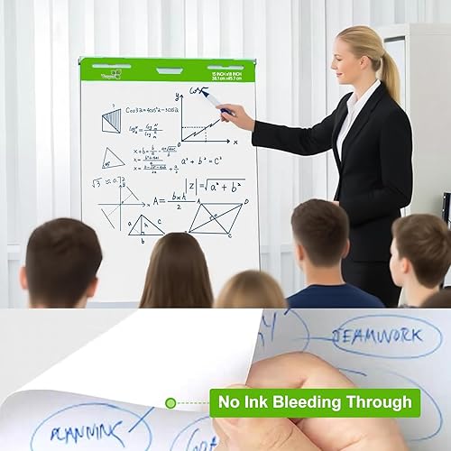 Miniatura 5 de Almohadilla de caballete adhesivo de 15 x 18 pulgadas, 35 hojasbloc, 4 blocs por paquete, 140 hojas, papel de caballete adhesivo blanco grande para