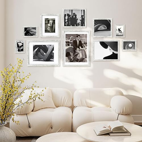 Vista 19 de Egofine Portarretratos de 9 x 12 pulgadas hecho de madera maciza con plexiglás, fotos de 5 x 7/6 x 8 con paspartú o de 9 x 12 pulgadas sin paspartú