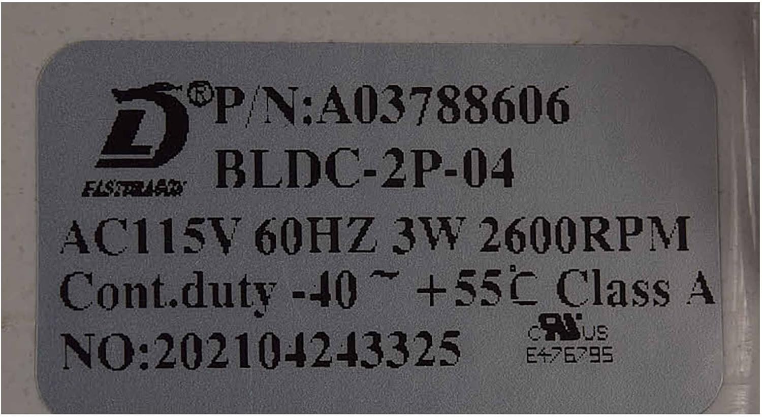 Frigidaire 5304521244 Refrigerator Evaporator Fan Motor