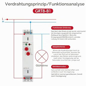 Time Relay Relay 220 V Mini Shut-Off Delay Time Relay HVAC Rail Delay Time Relay GRT8-B1