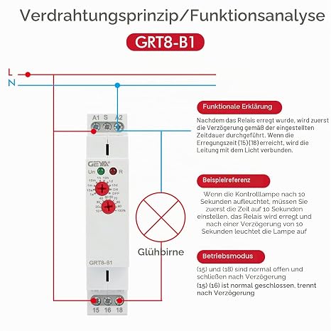 Time Relay Relay 220 V Mini Shut-Off Delay Time Relay HVAC Rail Delay Time Relay GRT8-B1