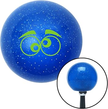 American Shifter 23176 Blue Metal Flake Shift Knob Green Funny Eyes