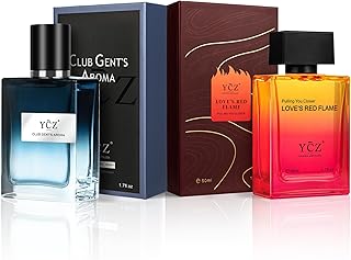 Ycz Cologne for Men Set, 1.7oz(50ml) Bottled Borrowing Fire & Carnival Men Perfume Highquality Long Lasting Sophisticated Woody Rose Patchouli, Sleek Bottle Design, Ideal Special Occasions Ideal Gift