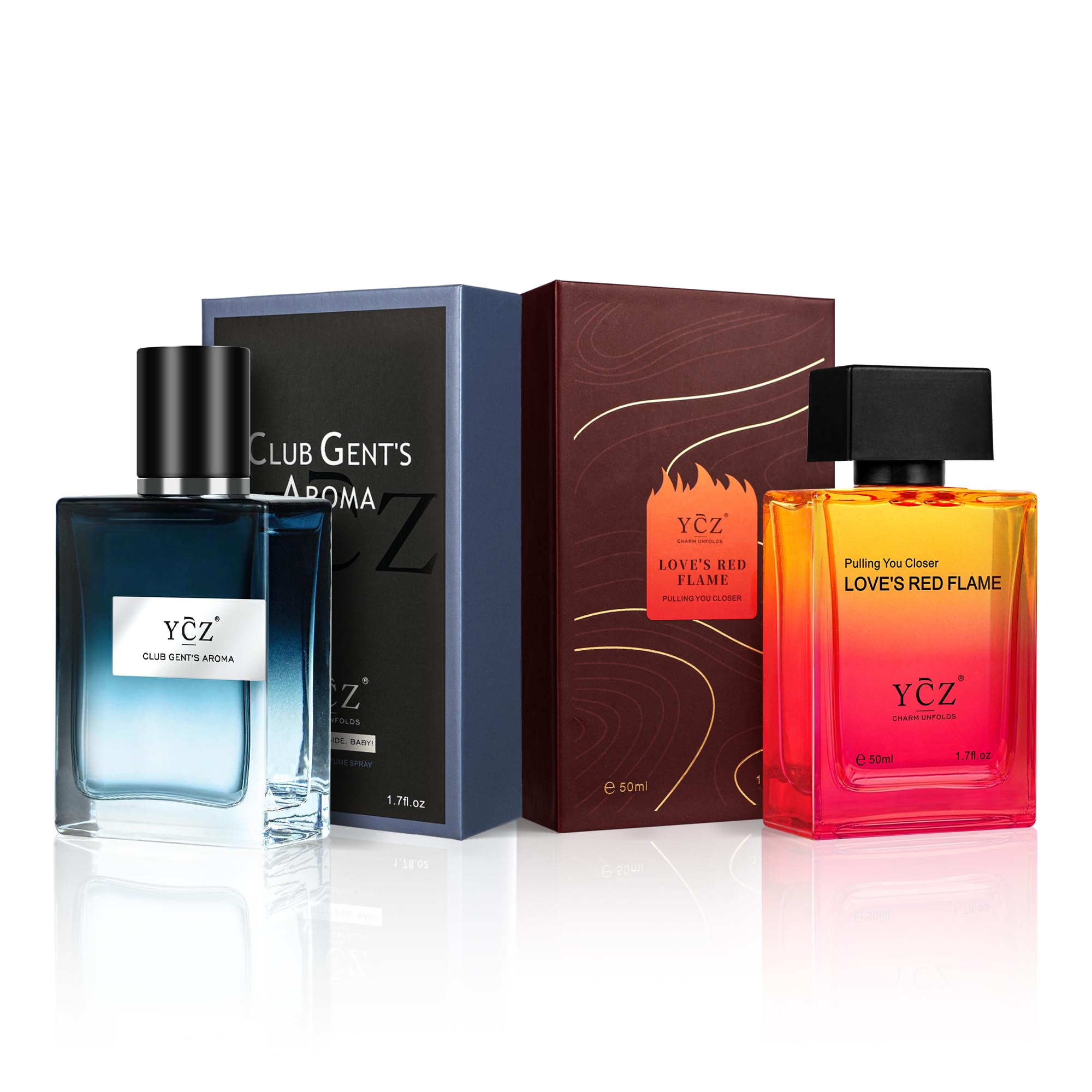 Ycz Herren Parfüm Set, 2 x 50 ml Langanhaltendes Eau de Parfum, Aromatisch-holziger & Würzig-holziger Duft enthalten, Ideales Herrenparfüm für jeden Tag und besondere Anlässe