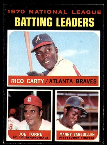 1971 Topps #62 Rico CartyJoe TorreManny Sanguillen NL Batting Leaders NM+++ Atlanta BravesSt. Louis CardinalsPittsburgh Pirates Baseball