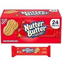 Vista 1 de Nutter Butter Peanut Butter Sandwich Cookies, 24 Pack – Crunchy Classic Snack Packs, Individually Wrapped Cookies for Lunchboxes, Sharing &
