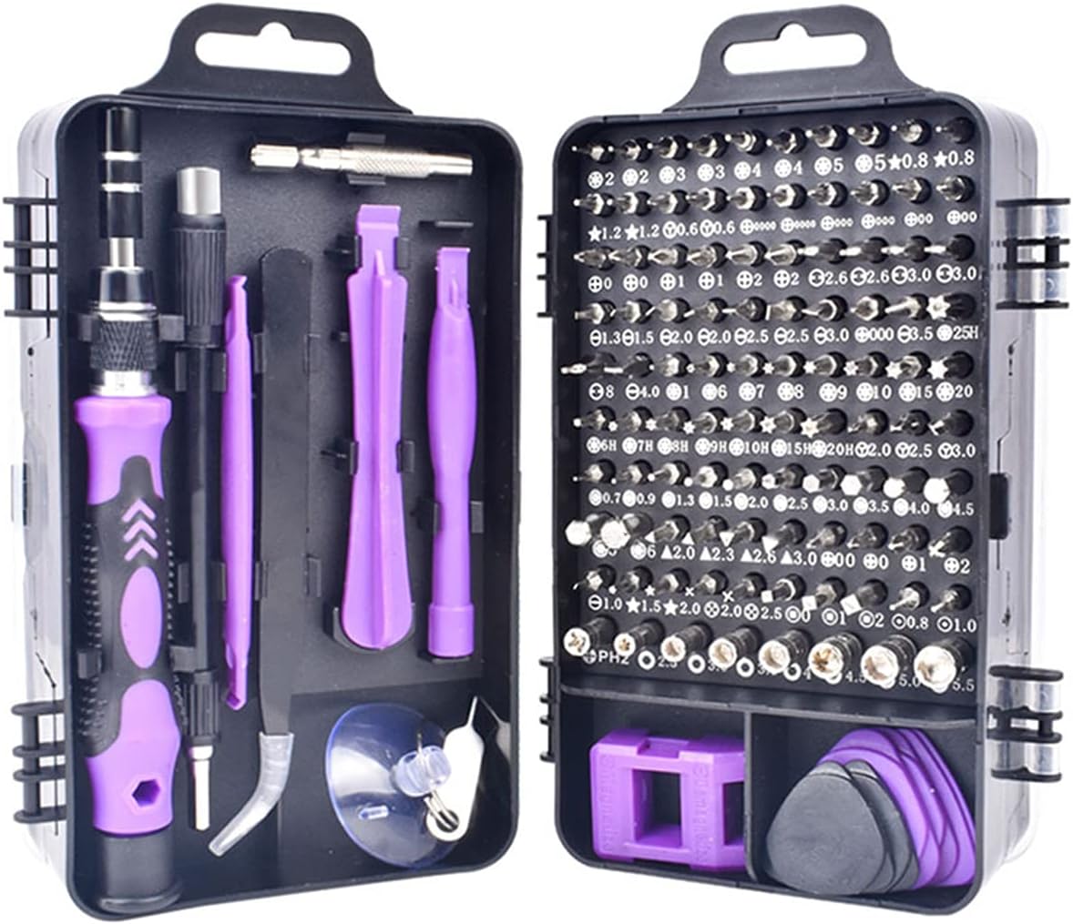 Screwdriver Set Precision Screwdriver Set Chrome Vanadium Steel Magnetic Repair Tool Kit 115 in 1 Multifunctional Combination Kit Black Purple 1 Set