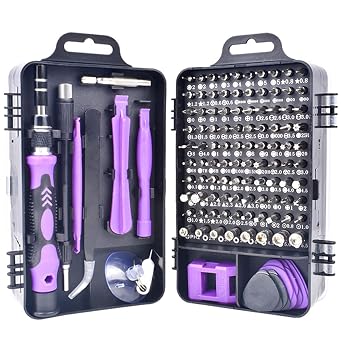 115PCS Purple Precision Screwdriver Set 115 in 1 Electronic Repair Tool Kit for iphone,Computer,Watch,and More