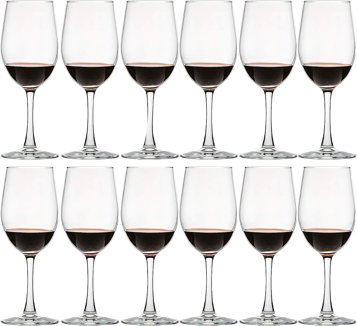 UMI UMIZILI 12 Ounce - Set of 12, Classic Durable Red/White Wine Glasses For Party