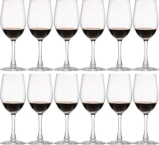 UMI UMIZILI Set of 12 12oz Clear Wine Glasses - Durable Lead-Free Stemware for Red White Wine Parties Everyday Use