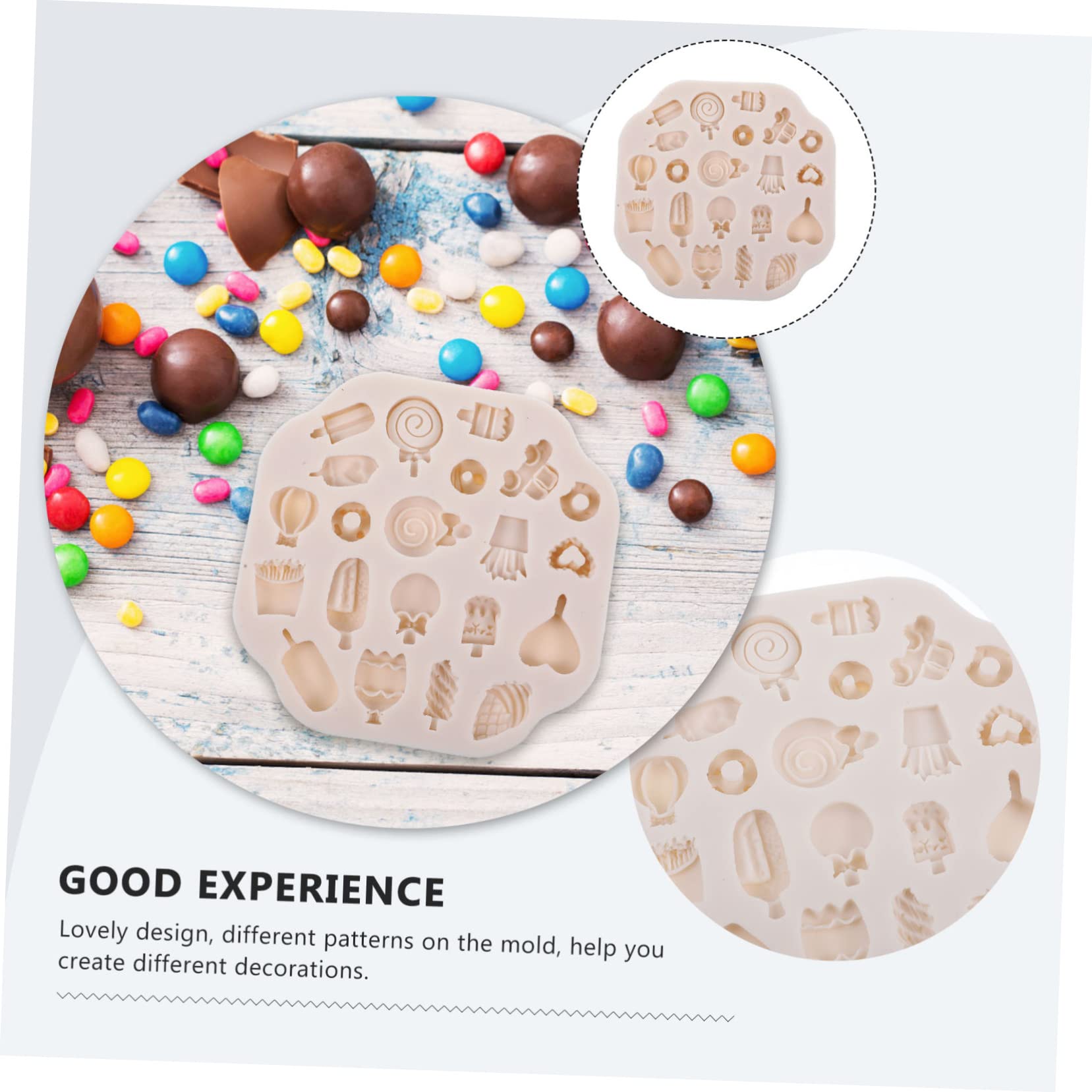 LIFKOME 5 Pièces Moule Silicone pour Argile Polymère Moule à Bonbons et Sucettes pour Diy et Bijoux Matériau de Haute et