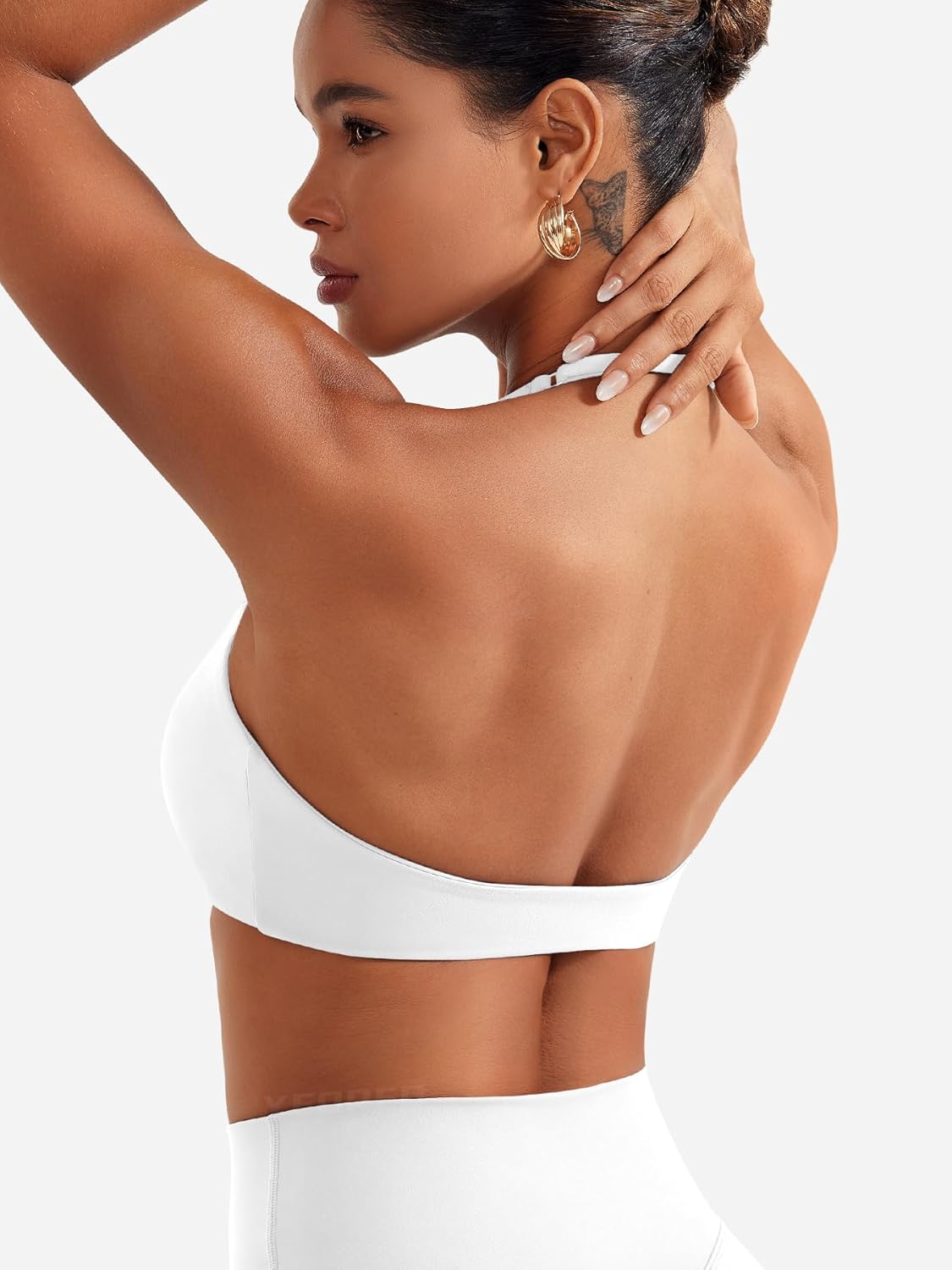 YEOREO Halter Sports Bras for Women Adjustable Strappy Open Back Impact Removable Pads Deep V Bra Workout Gym Yoga Crop Top - Image 2