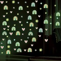 Vista 8 de Epakh Calcomanías de Decoración de Pared de Arcoíris Calcomanía Pequeña de Arcoíris Acuarela Corazón Estrella Sol Calcomanías de Pared Decoración