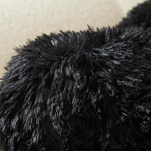 Miniatura 5 de MOOWOO Decoraciones navideñas, almohada de corazón morado ciruela, almohada de piel sintética, almohada de felpa suave en forma de corazón, felpa