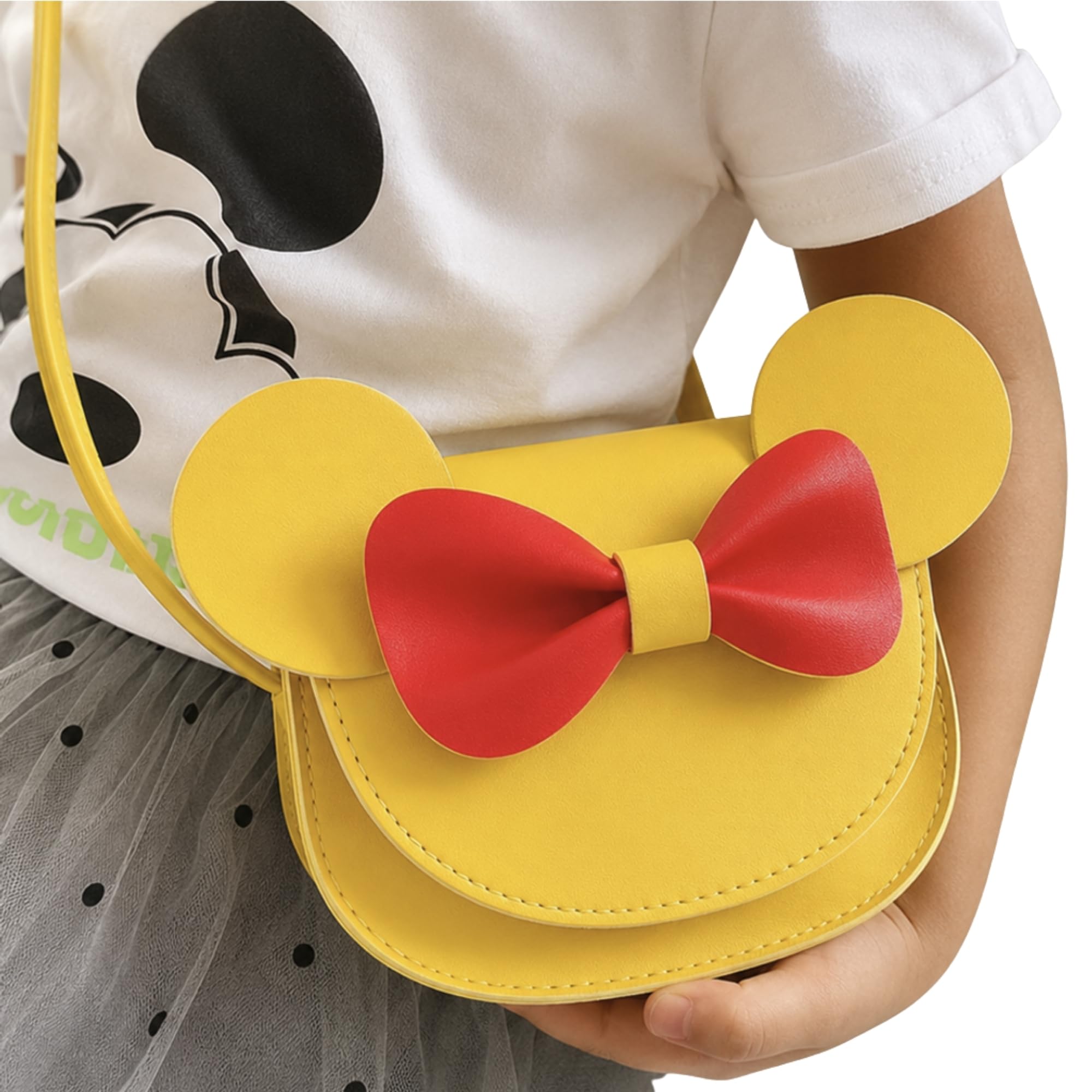 Bembika Kids Sling Bag - Trendy Crossbody Sling Backpack for Kids, Cute PU Material Mini Sling Bag for Children, Colorful Shoulder Bag for Girls, Stylish Small Sling Bag for Baby Girls-(Yellow)-image-48