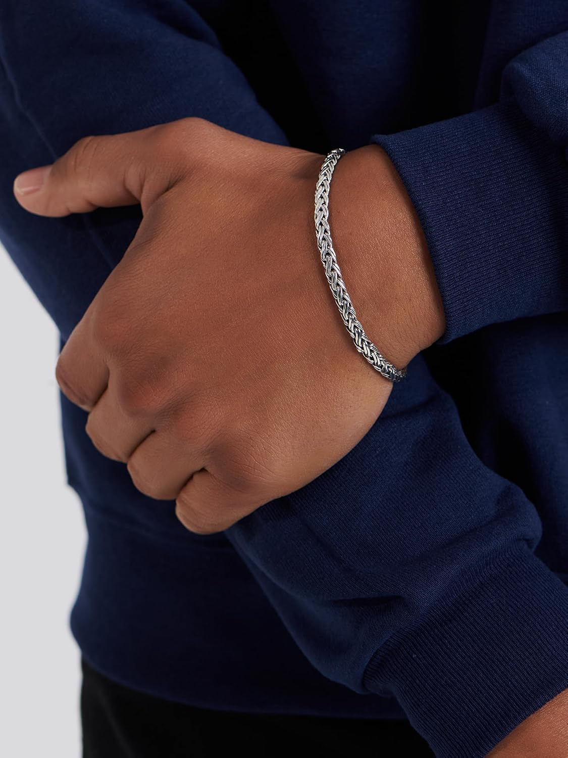 DEVATA Bali Dragon Bone Sterling Silver 925 Chain Bracelet for Women & Men