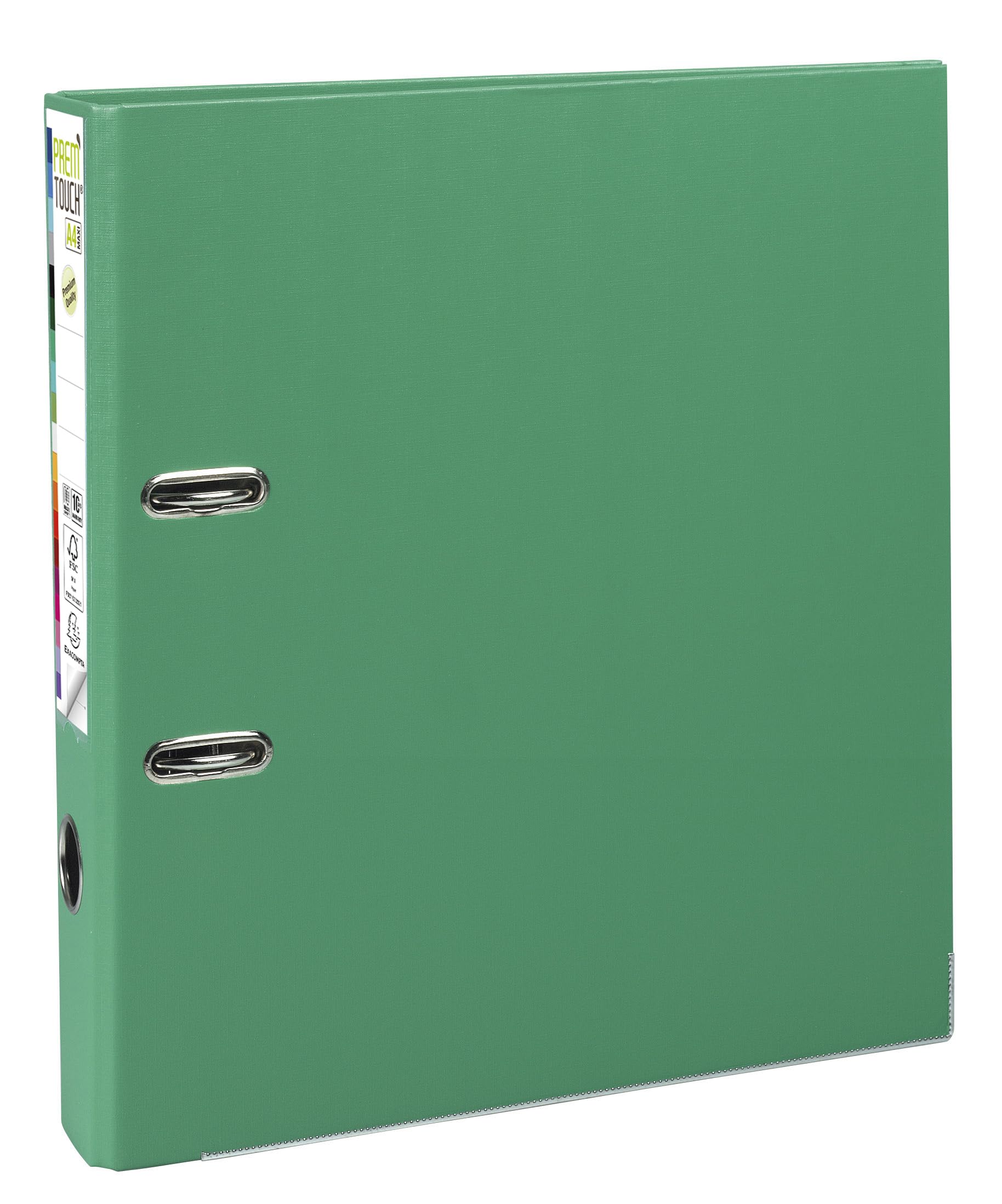 Exacompta - Réf. 53143E - Carton de 10 classeurs à levier A4 MAXI Prem'Touch - Dos 50 mm - Mécanique 55 mm - Dimensions extérieures : 32 x 30 x 5 cm - Format à classer A4 maxi - Coloris : Vert