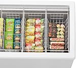 Slideep 17.5" Large Hanging Baskets Freezer Organizer Bin Sturdy Metal Wire Storage Baskets Organization for Pantry, Kitchen, White, Set of 2