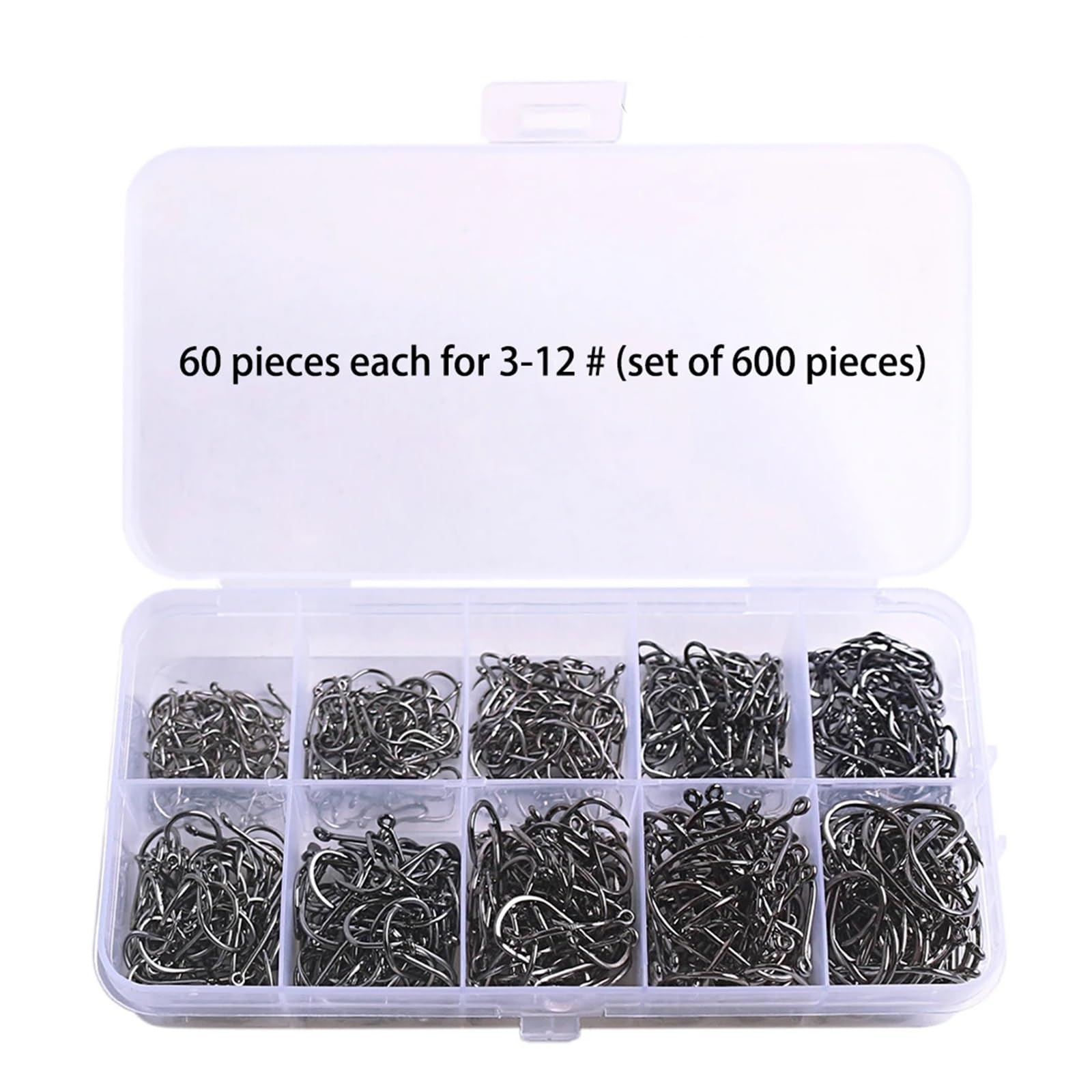 Generico 1000 Pezzi di ami da Pesca Set in Acciaio al Carbonio affilato Durevole Amo spinato Attrezzatura Roccia Accessori for