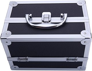 Organizador de maquillaje negro con cajones d...