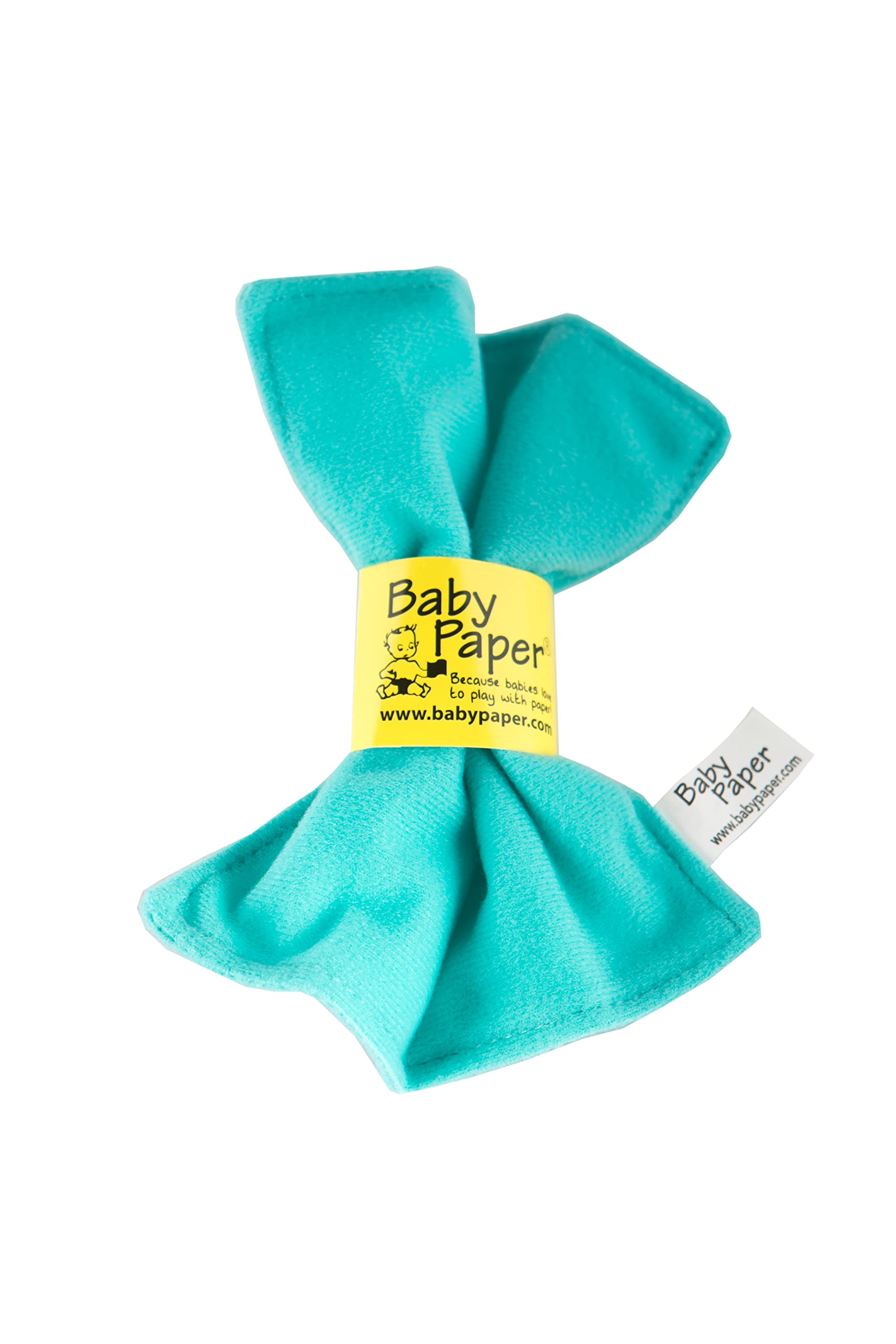Baby Paper Original Crinkle Teether and Sensory Toy for Babies and Infants | Turquoise | Non-Toxic, Washable | Great for Baby Showers
