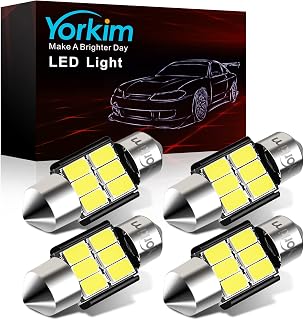 DE3022 led bulb Super Bright DE3175 Festoon LED Bulbs White, Error Free Canbus 6-SMD 5730 Chipsets, DE3021 LED Interior Car Lights 31mm LED Bulbs for dome map light - Pack of 4