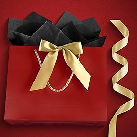 JMANNI 1PCS Large Gift Bag with Ribbon and 1 Greeting Card 2 Tissue Papers, Portable Paper Gift Bag with Handles, Birthday Gift Bags,Present Bags for Wedding Party,Mothers Day12.6 x 9.8 x 3.9(Red)