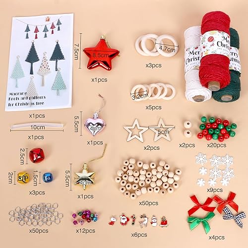 Miniatura 2 de yazi Kit de macramé, kit de árbol de Navidad de macramé, kit de inicio de nudo de macramé para principiantes con tutoriales en video paso a paso,