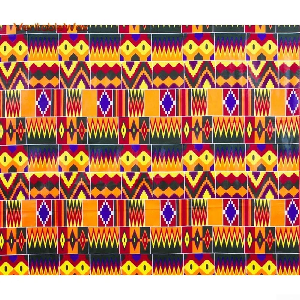 Tessuto Africano per cera Stampato Floreale 1 Iarda Cotone Tessuto(6 yards)