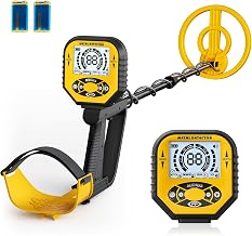 Metalldetektor, Metalldetektor Profi für Erwachsene und Kinder, einstellbare Länge (106-121 cm), 3 Modes Profi Metalldetektoren，IP68 Waterproof Search Coil für Erwachsene & Kinder (Gelb)
