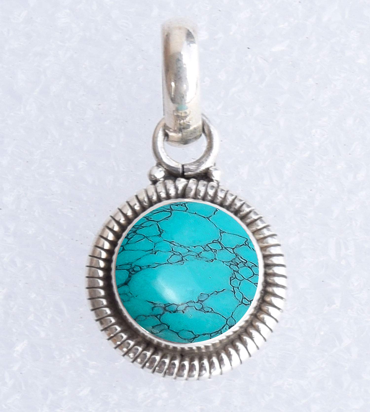 AvicraftsTurquoise Stone 925 Sterling Silver Pendant Necklace For Women Girls Gift, Natural Gemstone Pendant Necklace, Solitaire Pendant, Handmae Pendant