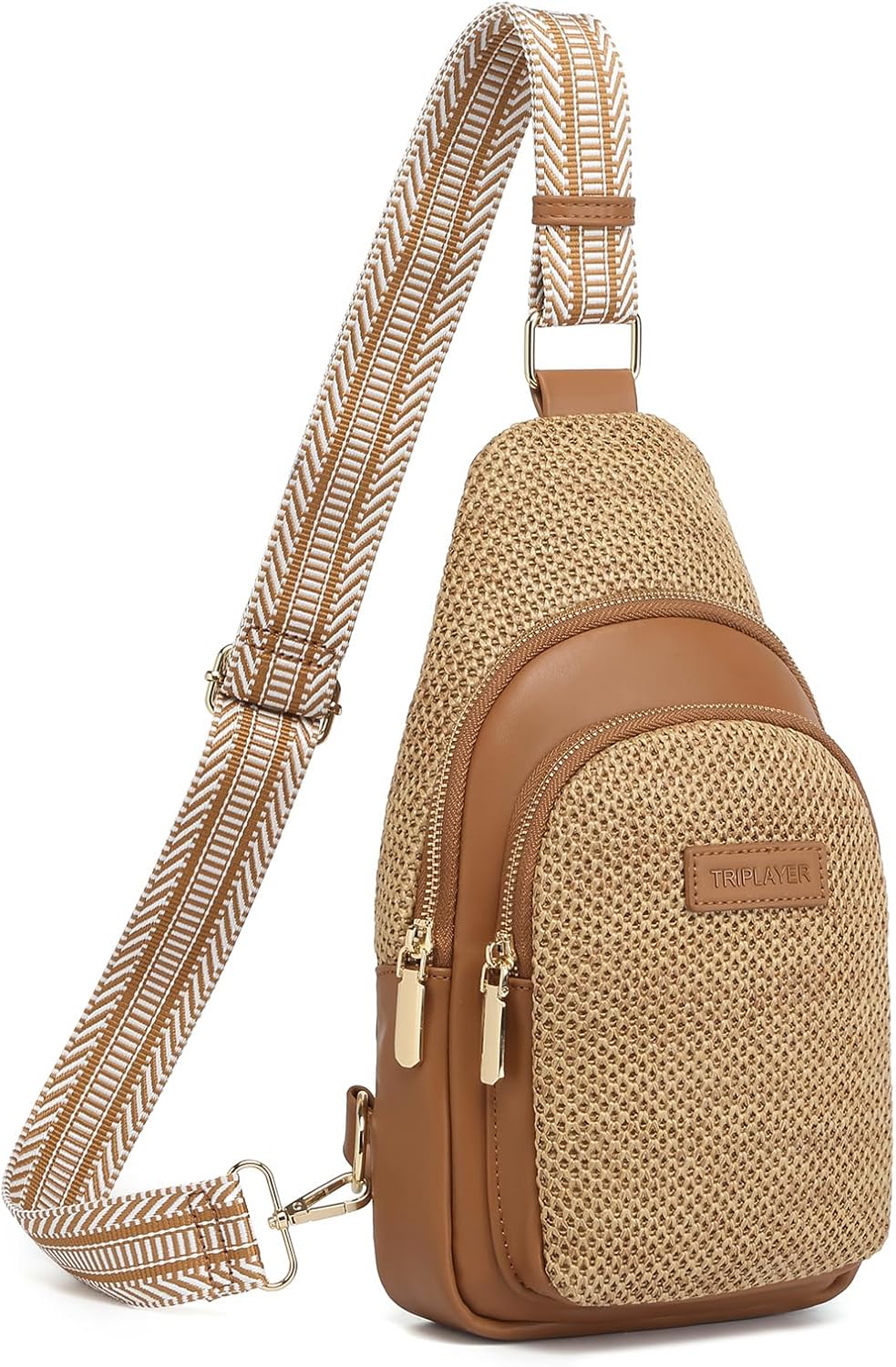 Leopard Print Sling Bag for Women RFID Crossbody Bag Leopard Chest Bags with Adjustable Strap