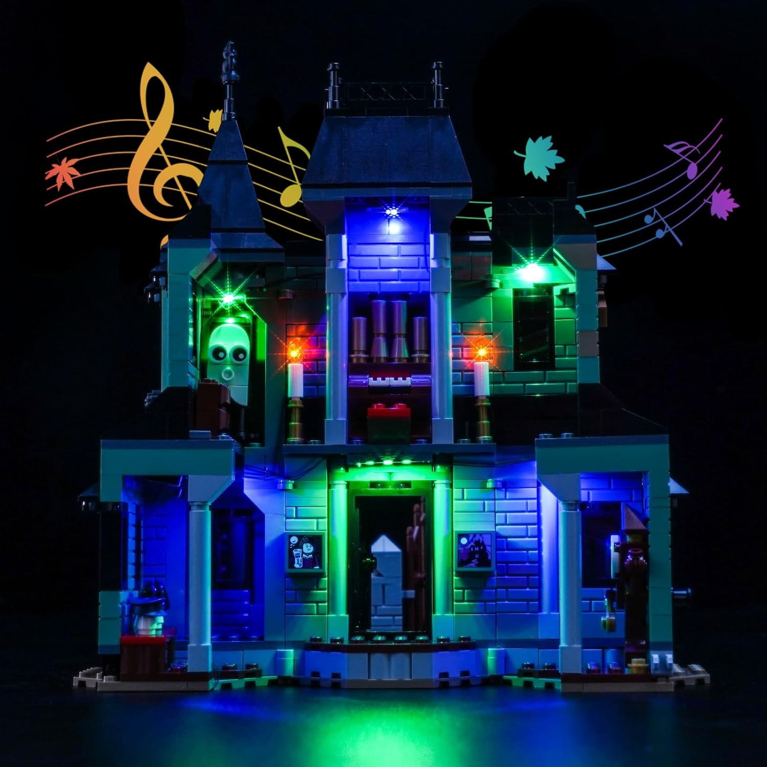 Upgraded Led Light Kit Compatible with Lego Haunted Mansion Building Set, Music Version Compatible with Lego 31167 (Model Not Included)