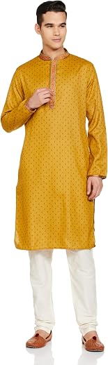 Manyavar Men's Printed Traditional Kurta Set (2pcs)