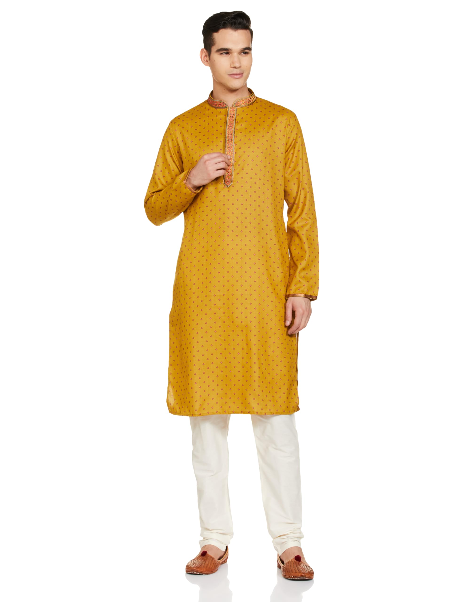 manyavar Men's Printed Traditional Kurta Set (2pcs)-picture-15