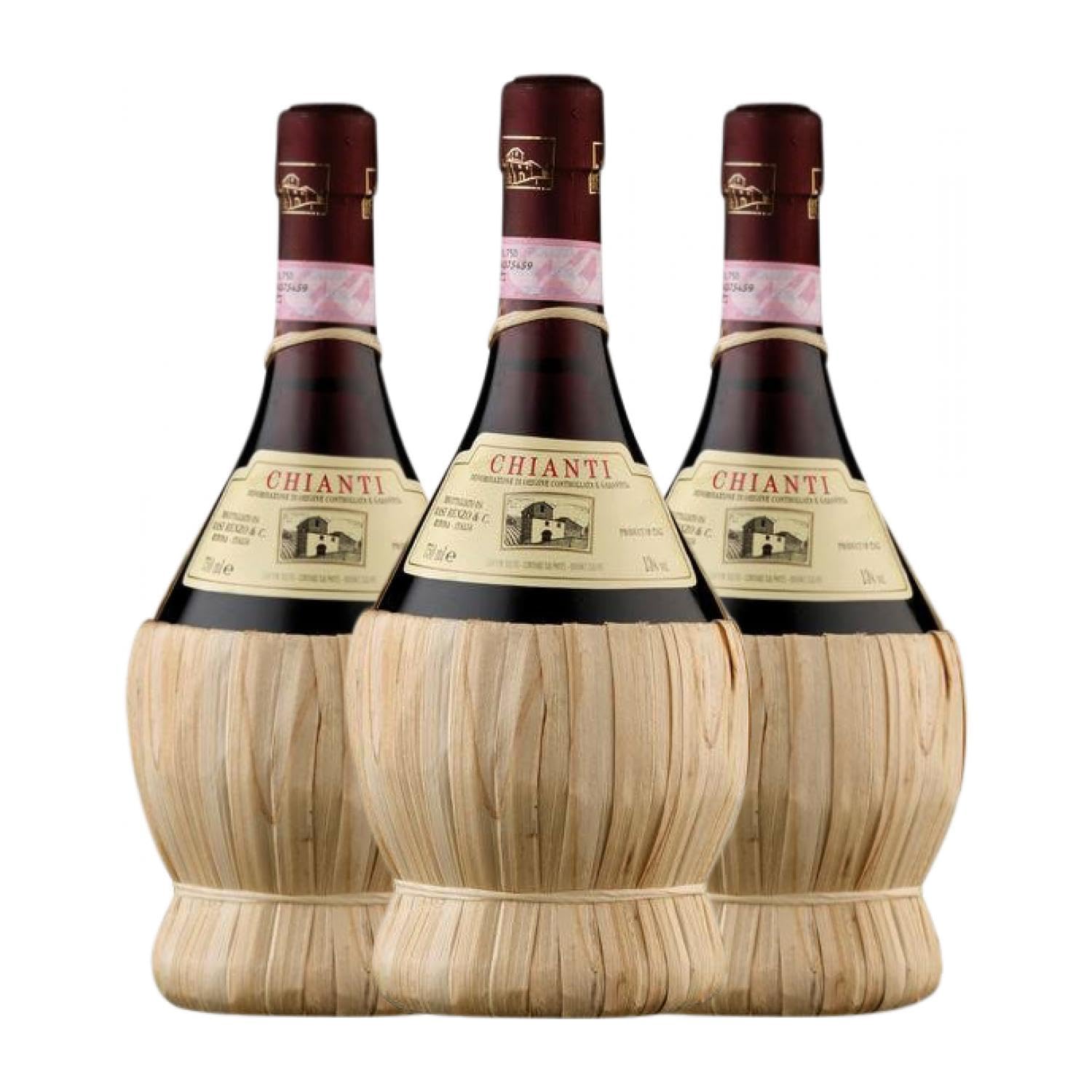 Renzo Masi Fiasco Chianti 75 cl Vino tinto (Caja de 3 Botellas de 75 cl)