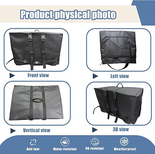 Miniatura 8 de Funda plegable para silla de ruedas eléctrica, bolsa de viaje para silla de ruedas eléctrica, resistente al agua 600D, funda de tela Oxford