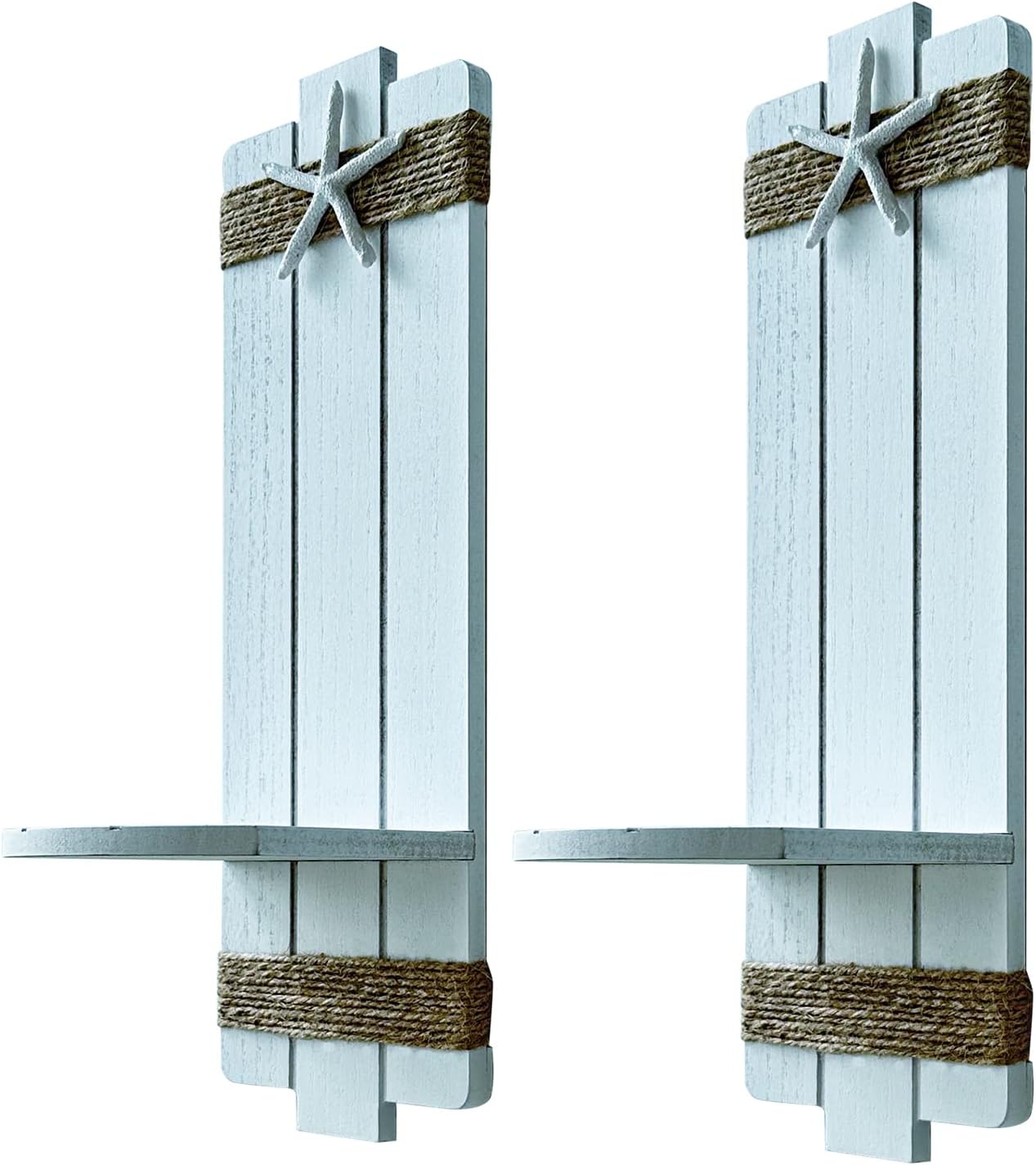Beach Decor (Set of 2) Wall Candle Sconces, Ocean Themed